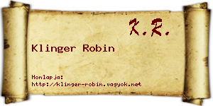 Klinger Robin névjegykártya